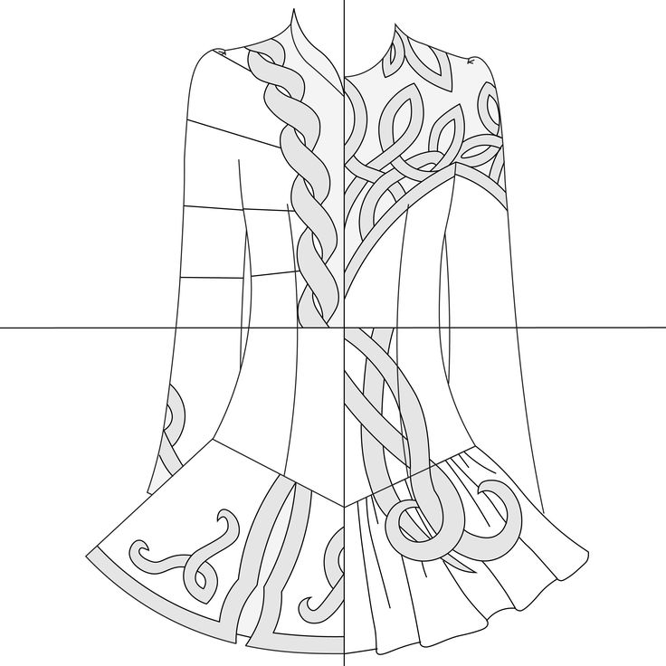 How to draw an irish dance dress