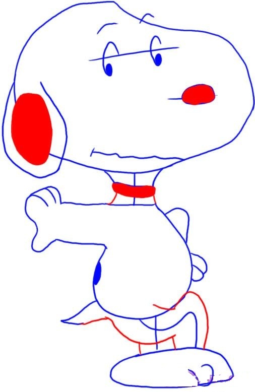 How to draw snoopy dancing